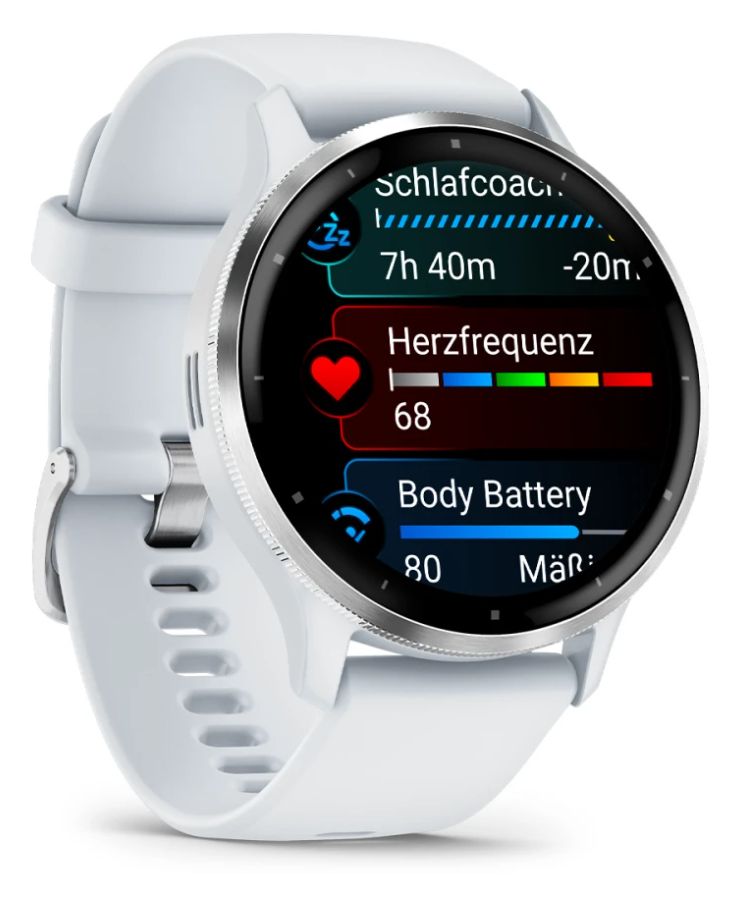 Venu 3 Digital 45 mm Smartwatch Rund  (Silber, Weiß) 
