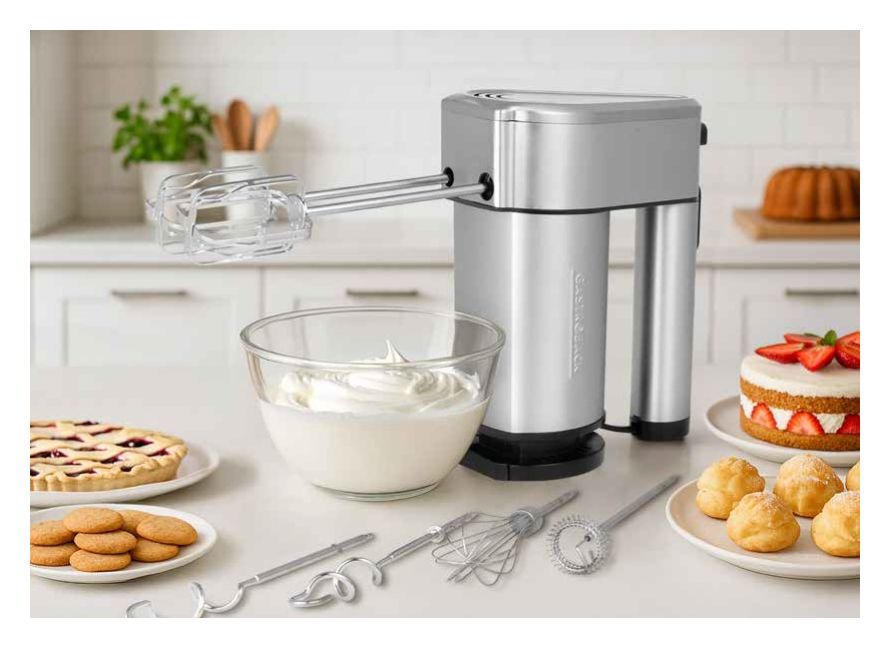 40984 PowerMix Air Handmixer 1000 W 5 Stufen  (Edelstahl) 