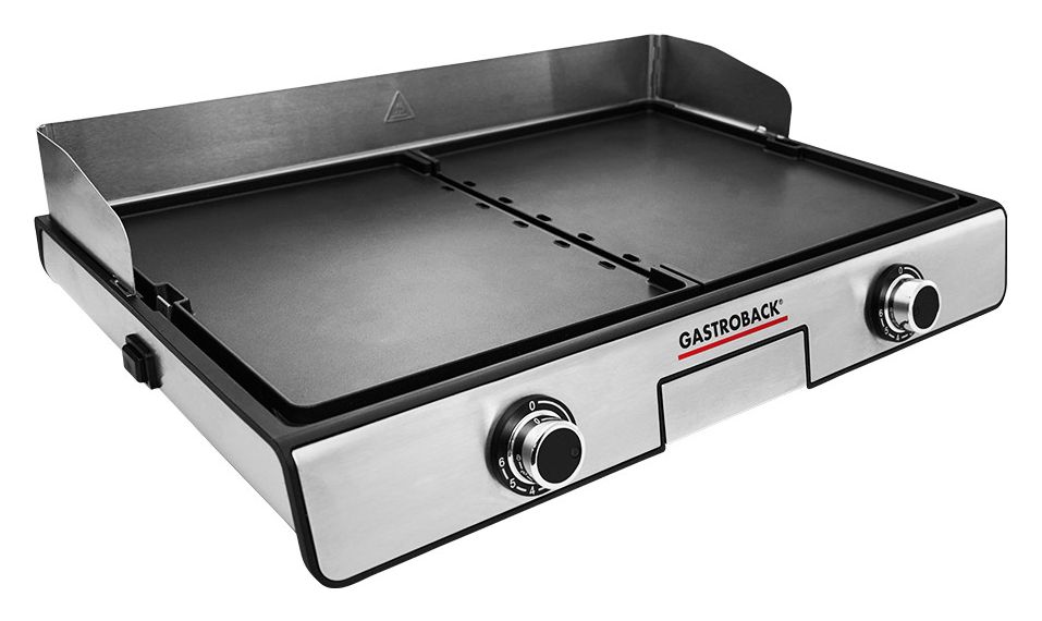 42524 Design Plancha & BBQ 2 Zone(n) 2000 W mit 420 x 280 mm Fläche  (Schwarz, Edelstahl) 