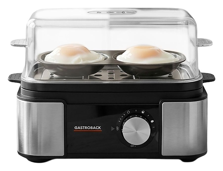 42803 EasyCook 6 Eierkocher für 6 Eier  (Schwarz, Edelstahl) 