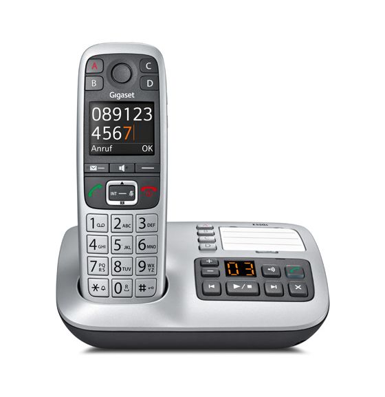 E560A Großtastentelefon DECT-Telefon  (Schwarz, Silber) 