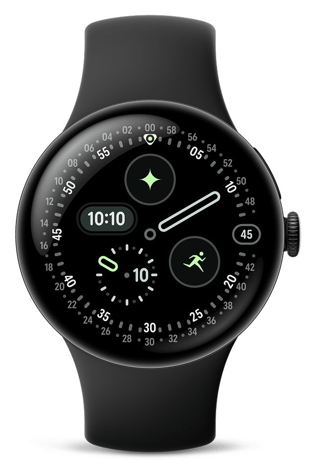 Pixel Watch 4 Digital 41 mm S/L Smartwatch Rund IP68 36 h 320 ppi 4G  (Schwarz) 