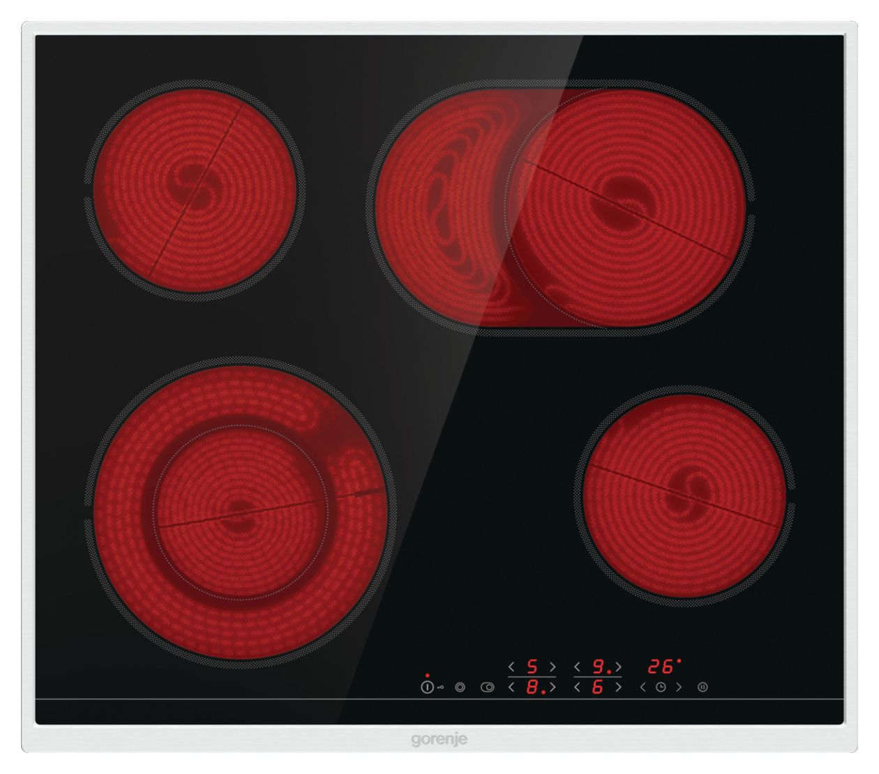 ECT643BX autarkes 60 cm Glaskeramik Kochfeld/Herdplatte 4 Zone(n) 