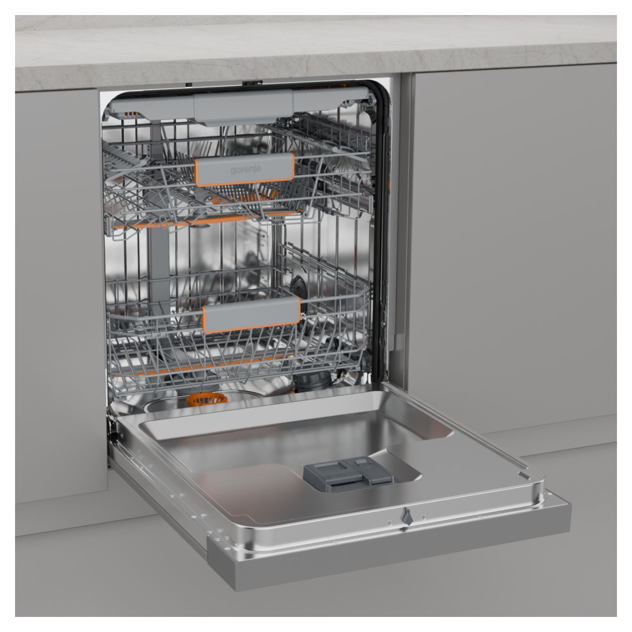 GI663A97X 60 cm Geschirrspüler teilintegriert (ohne Front) Sehr leise 16 Maßgedecke aquaStop Funktion Auto Open 