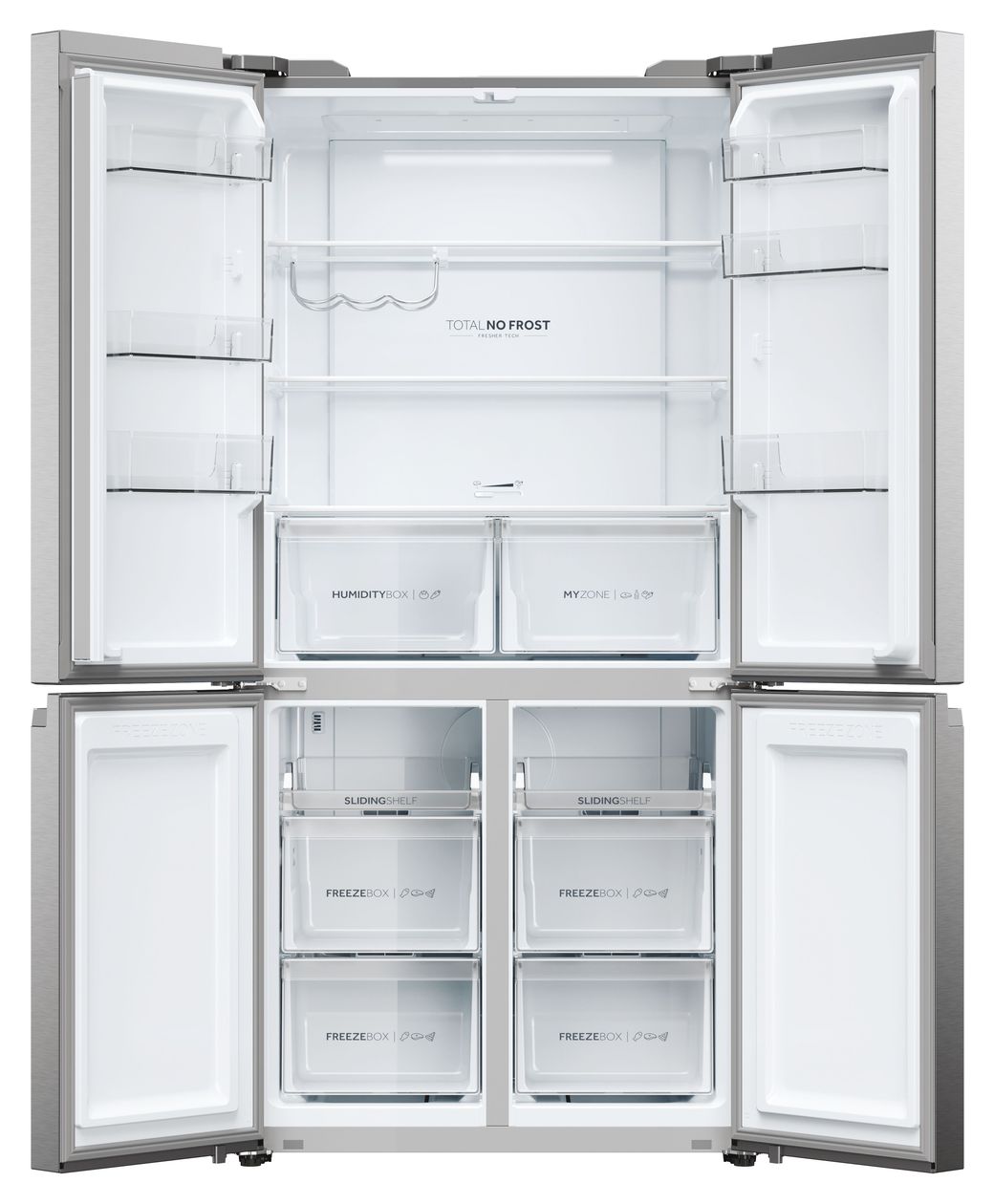 HCR5919ENMP Side-by-Side Kühl-/ Gefrierkombination 354 l / 174 l 329 kWh NoFrost 1900 mm x 908 mm  (Platin, Edelstahl) 