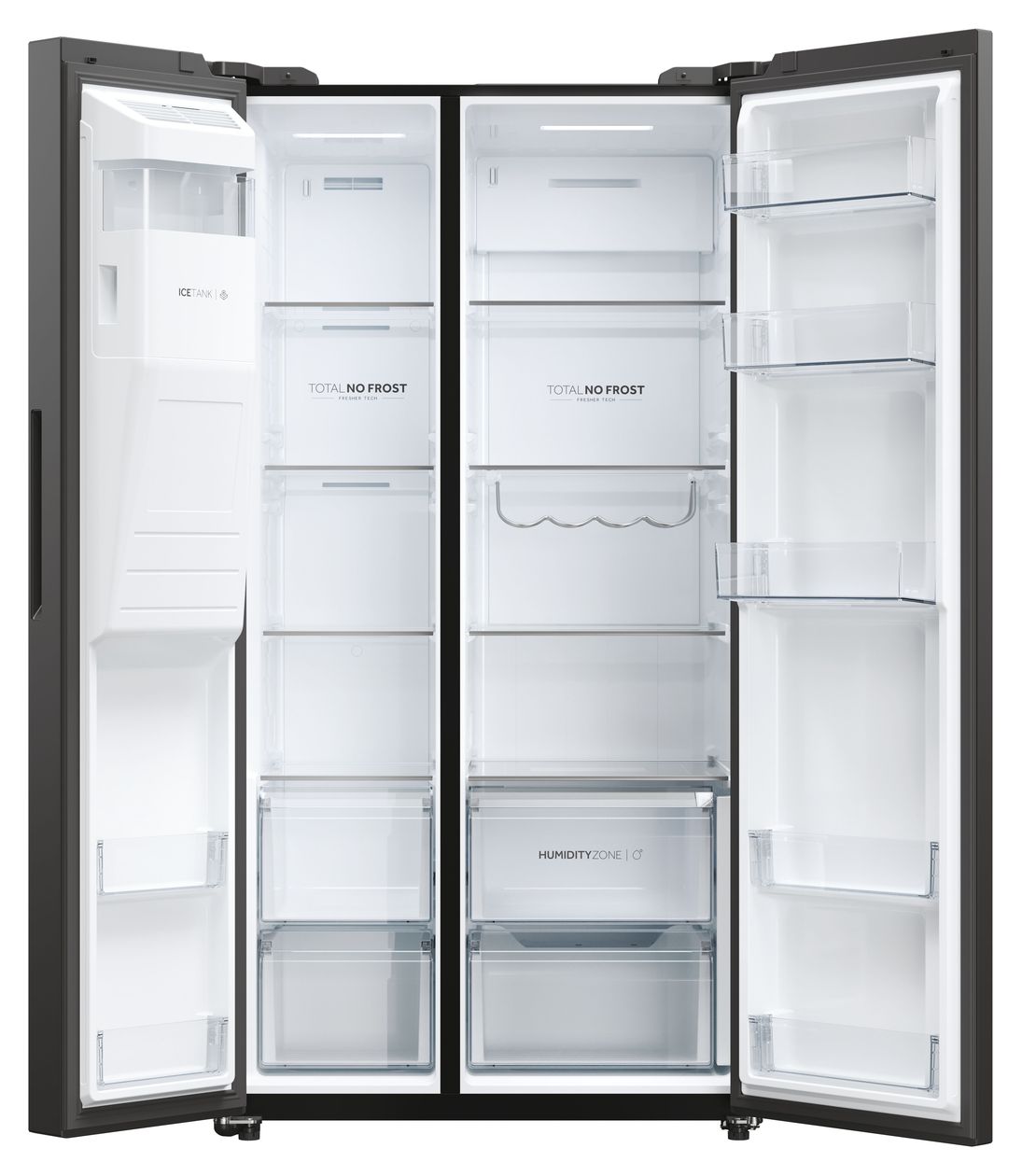 HSW59F18EIPT Side-by-Side Kühl-/ Gefrierkombination 391 l / 210 l 334 kWh NoFrost 1775 mm x 905 mm  (Schwarz) 