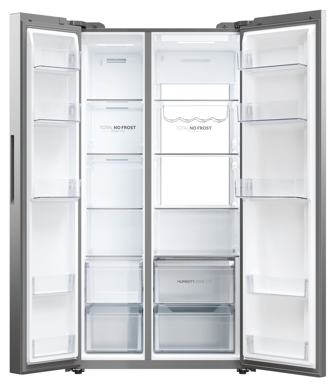 HSW79F18ANMM Side-by-Side Kühl-/ Gefrierkombination 391 l / 220 l 143 kWh NoFrost 1775 mm x 726 mm  (Platin, Edelstahl) 