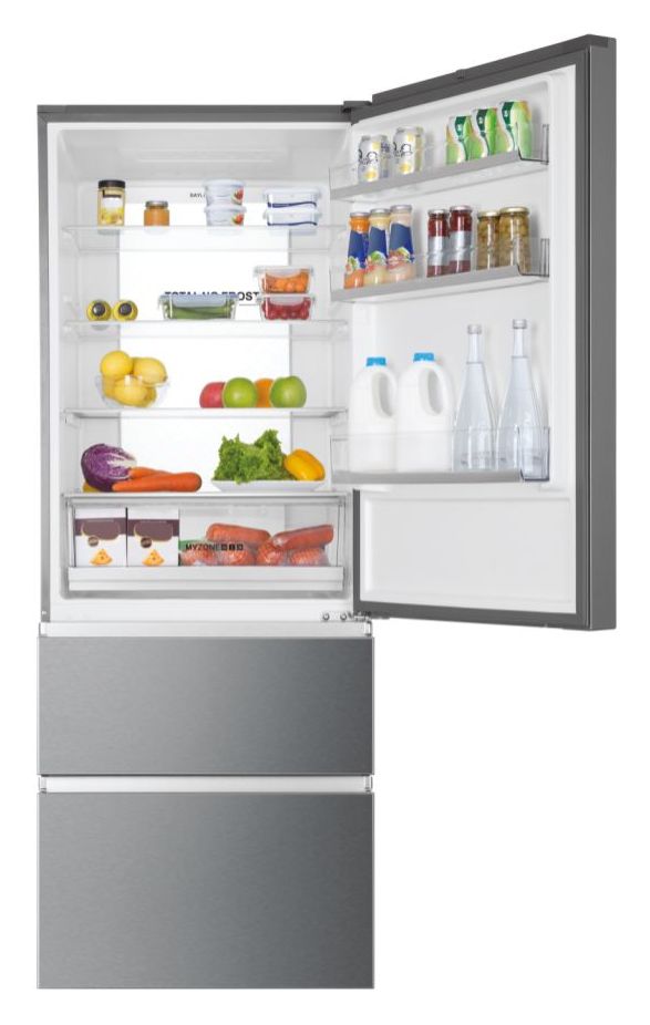 HTOPMNE7193 Side-by-Side Kühl-/ Gefrierkombination 310 l / 140 l 297 kWh NoFrost 1906 mm x 700 mm  (Platin, Edelstahl) 