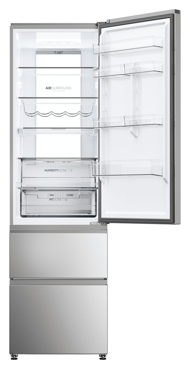HTW7620ANMG 289 l / 125 l Kühl-Gefrierkombi freistehend NoFrost 120 kWh Jahr  (Edelstahl) 