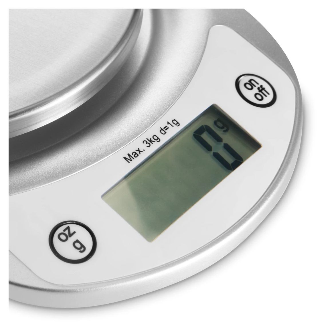 002915 Elektronische Küchenwaage bis 3 kg Genauigkeit 1 g  (Weiß) 