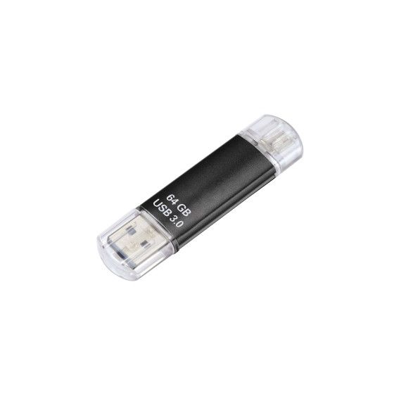 124000 Laeta Twin USB Type-A / Micro-USB Stick 64 GB  (Schwarz) 