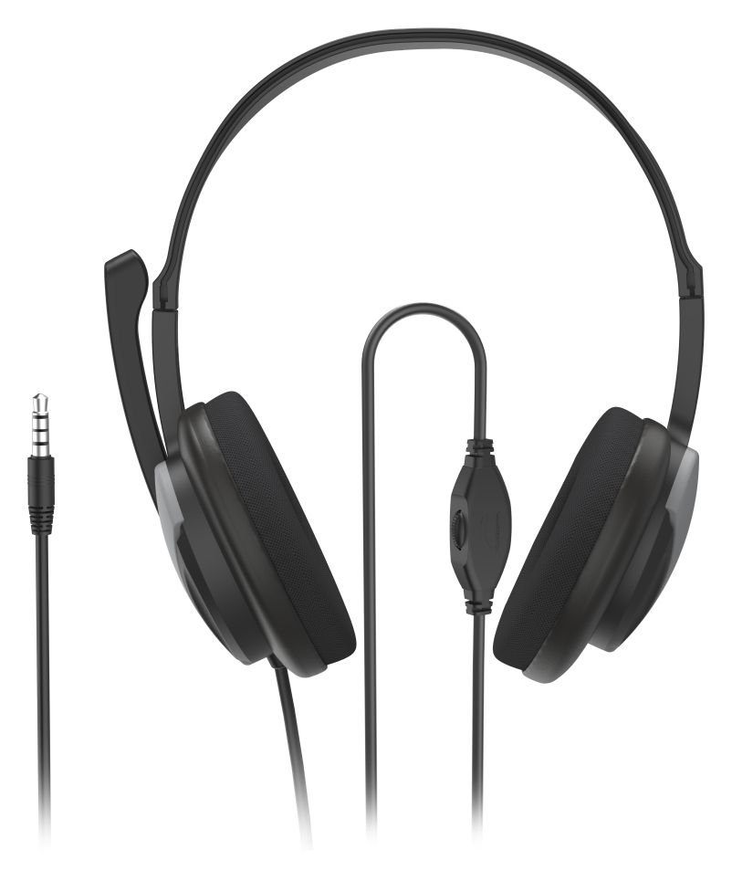 139931 HS-P100 V2 Ohraufliegender Kopfhörer Kabelgebunden  (Schwarz, Silber) 