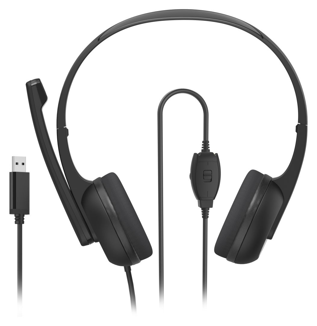 139934 HS-USB250 V2 Ohraufliegender Kopfhörer Kabelgebunden USB Typ-A  (Schwarz) 