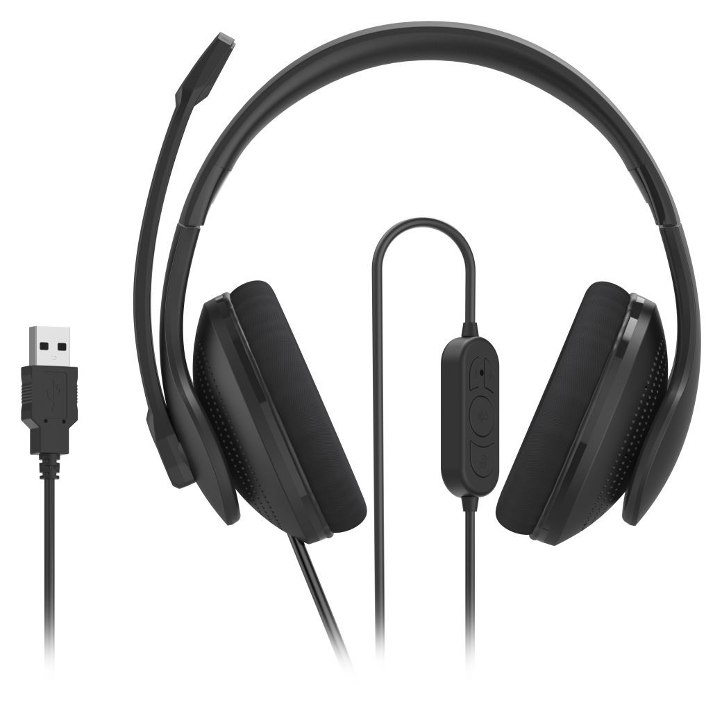 139935 HS-USB300 V2 Over Ear Kopfhörer Kabelgebunden USB Typ-A  (Schwarz) 