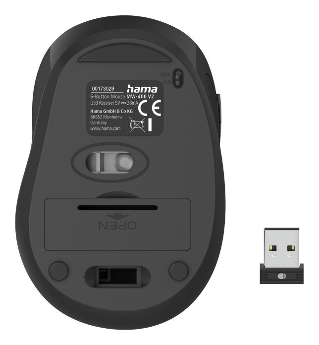 173029 MW-400 V2 1600 DPI Büro Maus Optisch  (Schwarz, Gelb) 