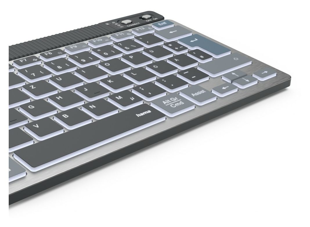 173067 WK-700 LED Heimbüro Tastatur Bluetooth 2.4 GHz (Anthrazit, Schwarz, Blau) 