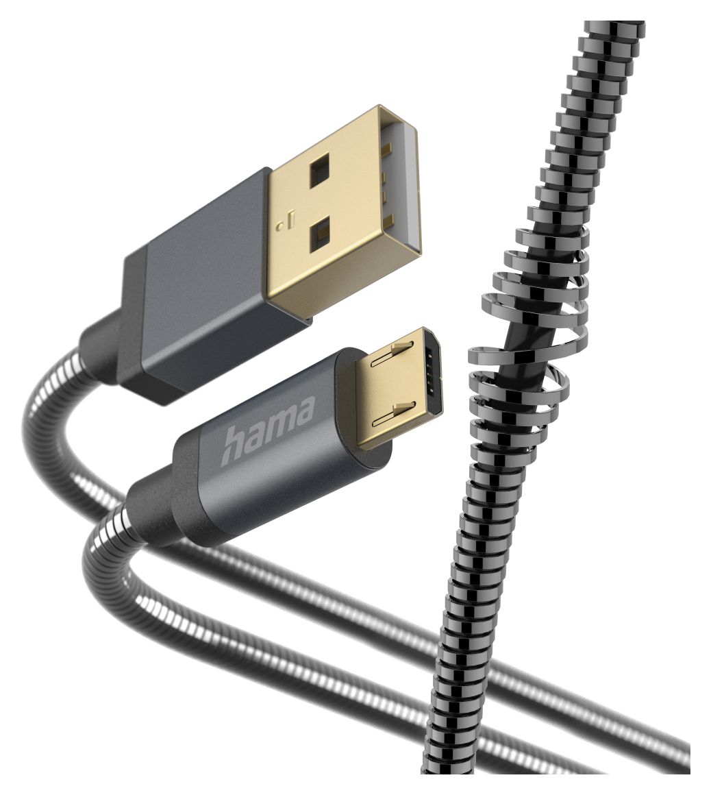 201549 Metall 0,48 Gbit/s Stecker USB A auf Micro-USB B 1,5 m  (Anthrazit) 