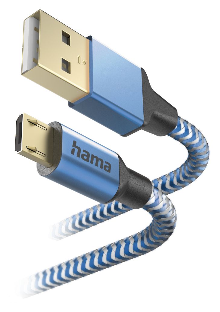 201555 Reflective 0,48 Gbit/s Stecker USB A auf Micro-USB B 1,5 m  (Blau) 