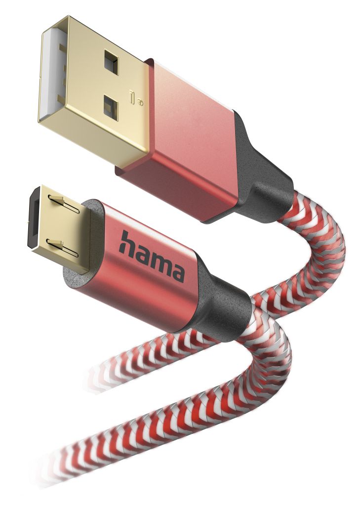 201556 Reflective 0,48 Gbit/s Stecker USB A auf Micro-USB B 1,5 m  (Rot) 