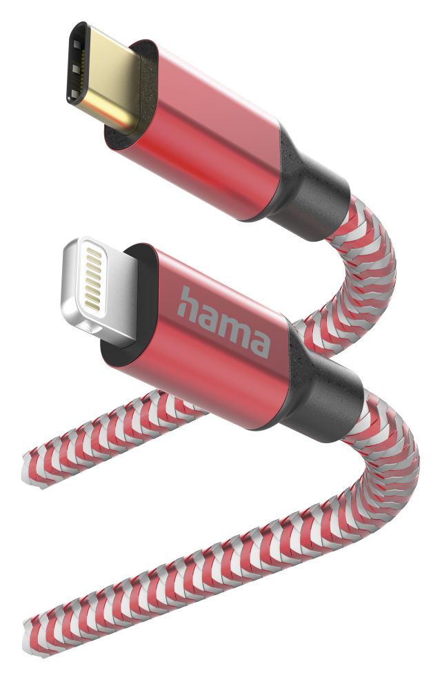 201562 Reflective Lightning auf USB C Männlich 1,5 m  (Rot) 