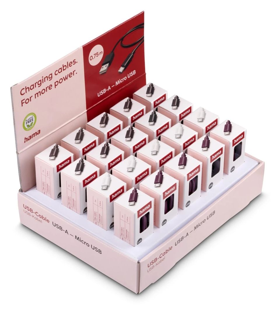 201729 0,48 Gbit/s Micro-USB B auf USB A Weiblich 0,75 m  (Schwarz, Weiß) 