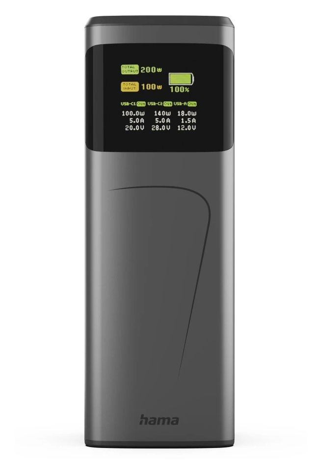 201743 Power Pack High Power 24000 mAh Powerbank USB Typ-C  (Grau) 