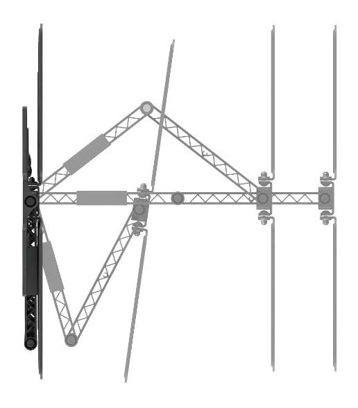 220852 ausziehbare und schwenkbare Wand Halterung 120° bis 2,29 m (90") 50 kg -12 - 3° neigbar 