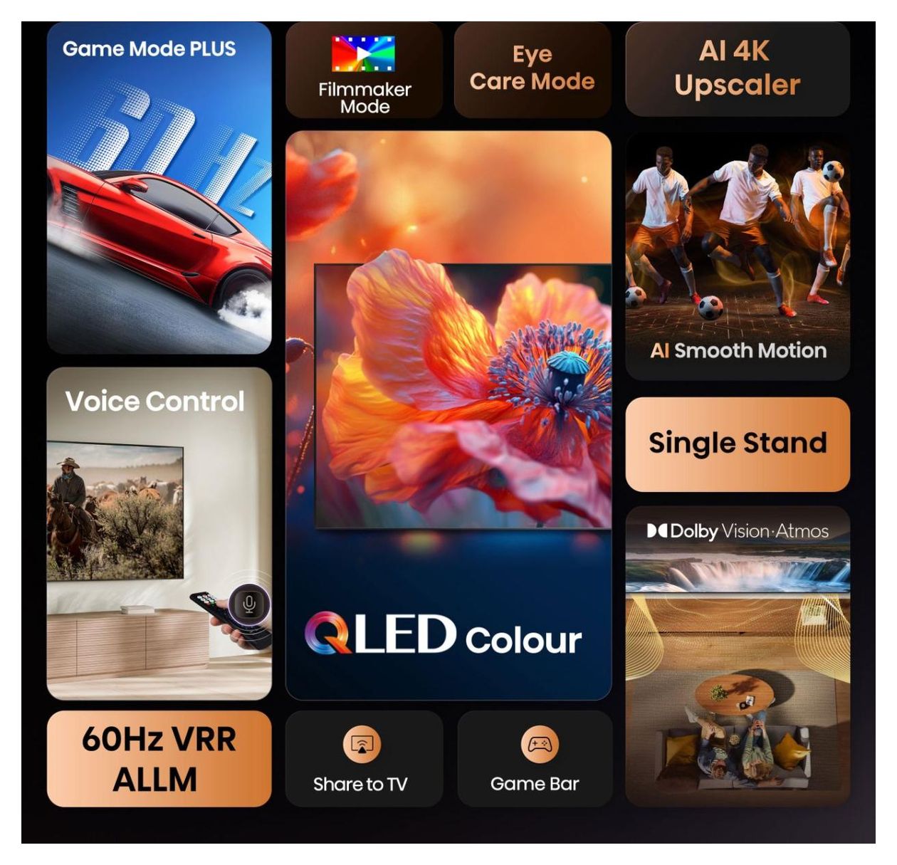 43A7Q QLED 109,2 cm (43 Zoll) Fernseher 4K Ultra HD VESA 200 x 200 mm 