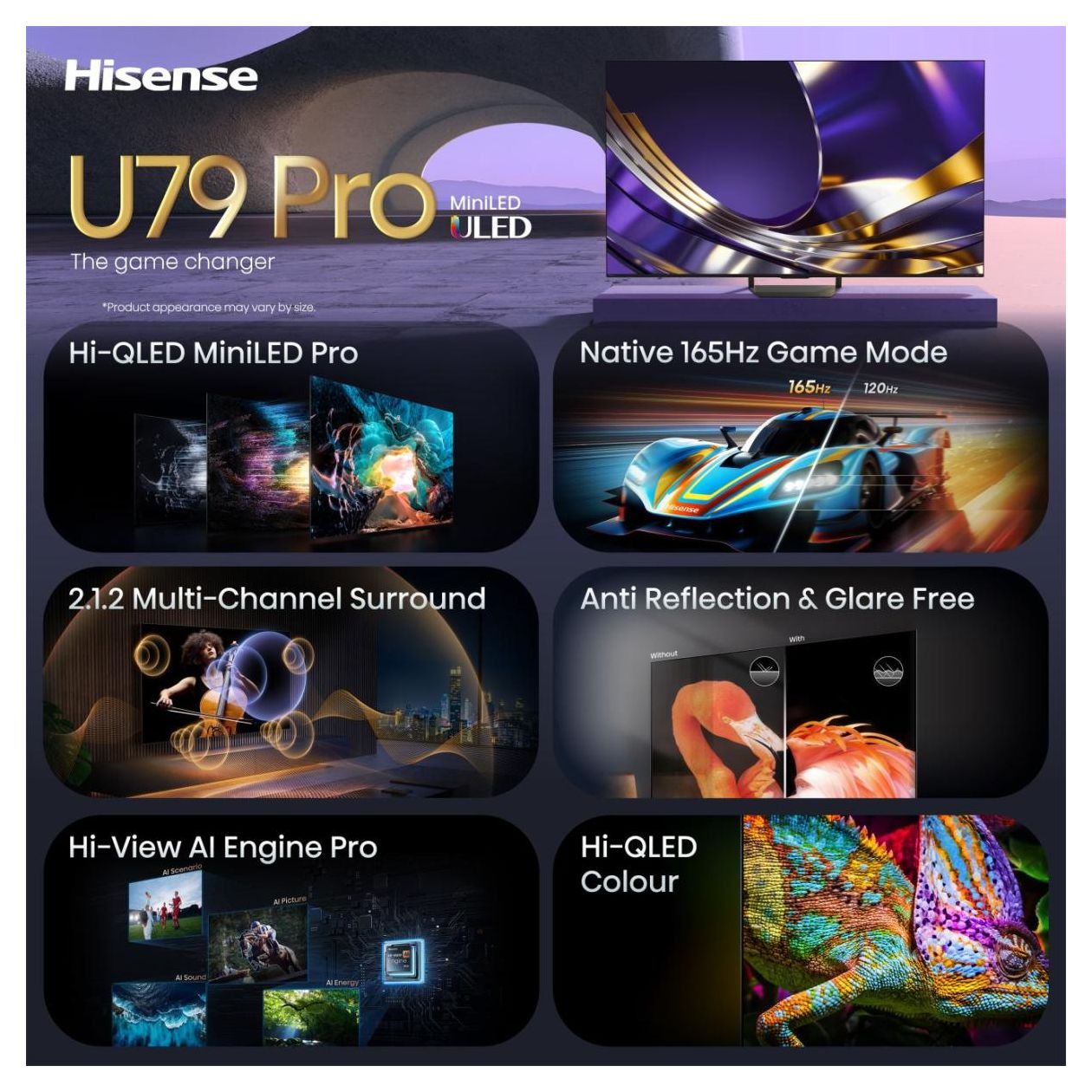 55U79S Pro LED 139,7 cm (55 Zoll) Fernseher 4K Ultra HD VESA 400 x 400 mm 