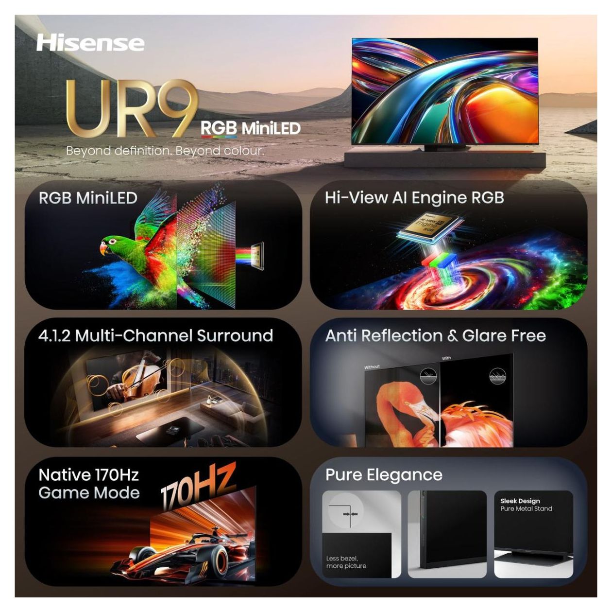 65UR9DS LED 165,1 cm (65 Zoll) Fernseher 4K Ultra HD VESA 400 x 400 mm 