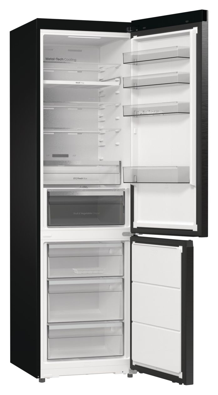 RB5P410SAFC 253 l / 130 l Kühl-Gefrierkombi freistehend NoFrost 181,59 kWh Jahr  (Schwarz, Edelstahl) 