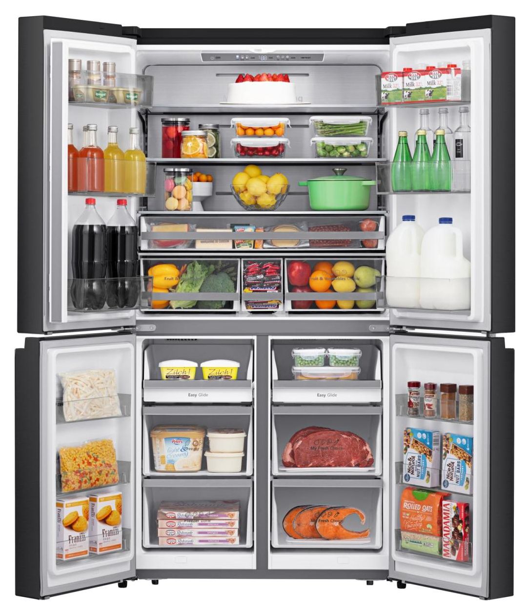 RQ758N4SAFE Side-by-Side Kühl-/ Gefrierkombination French Door 393 l / 95 l 320 kWh NoFrost 1785 mm x 912 mm  (Schwarz) 
