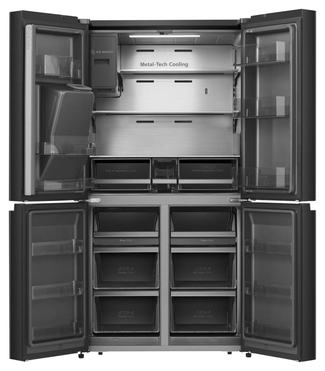 RQ760N4SBFE Side-by-Side Kühl-/ Gefrierkombination 352 l / 188 l 352 kWh NoFrost 1785 mm x 914 mm  (Schwarz) 