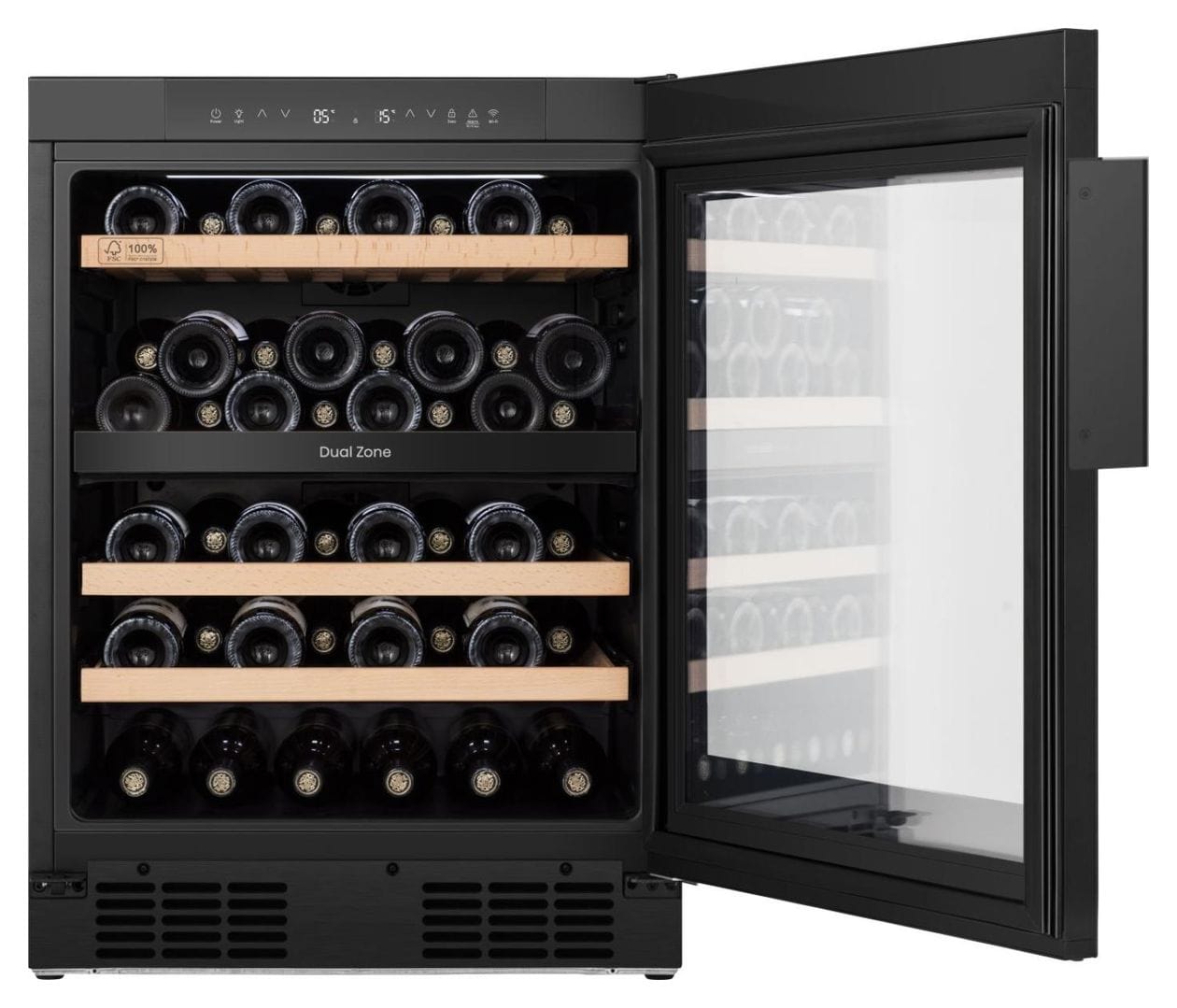 RW3N122GSLF Weinkühler Freistehend EEK: F 1 Zonen 46 Flasche(n) 