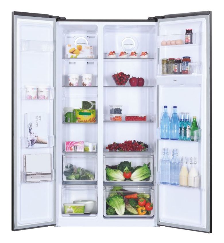 HHSBSO6174BWD Side-by-Side Kühl-/ Gefrierkombination 344 l / 185 l 312 kWh NoFrost 1770 mm x 900 mm  (Anthrazit) 