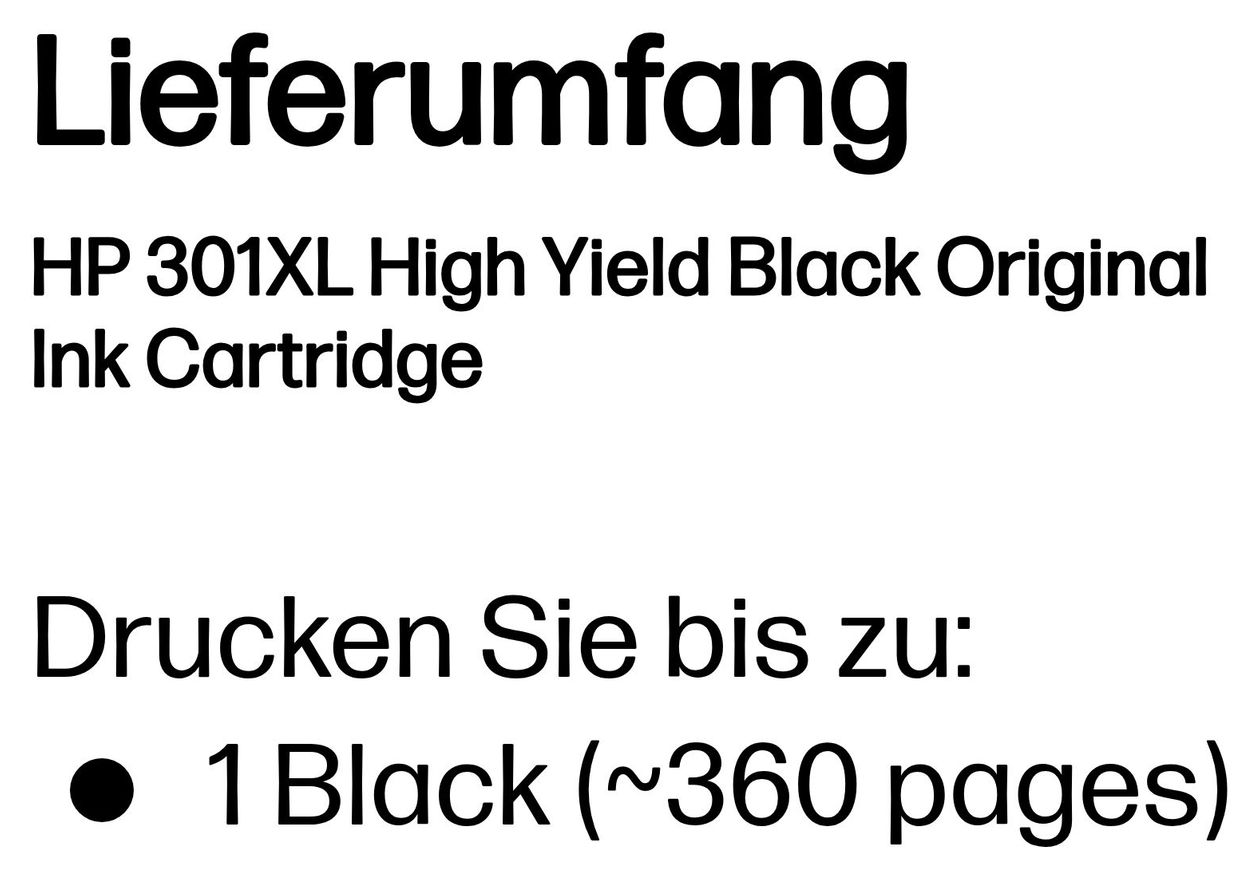 301XL Schwarz Original Druckerpatrone mit hoher Reichweite 