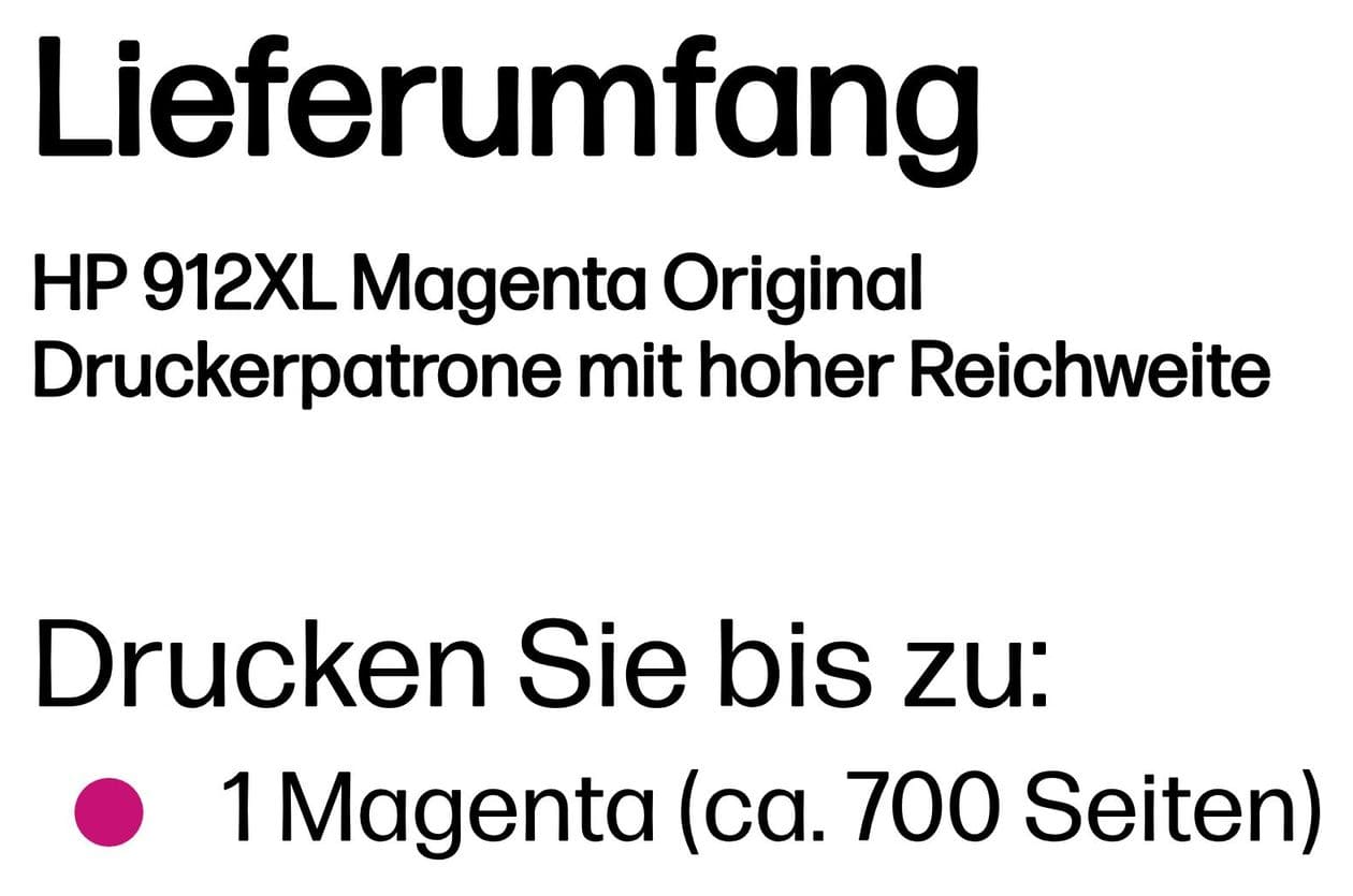 Nr.912XL originale Druckerpatronen Magenta 9 ml 