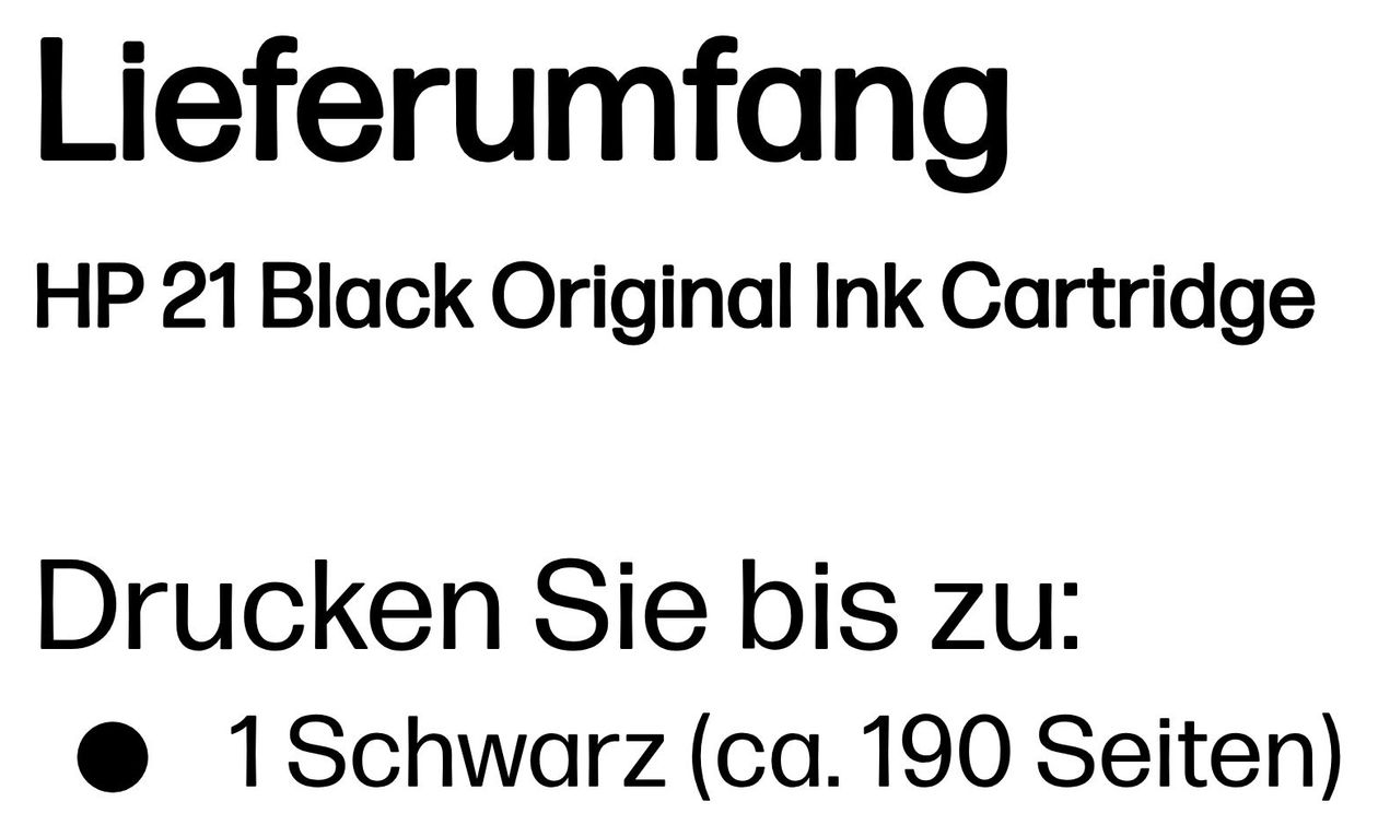 Nr.21 Druckerpatronen Schwarz 190 Seiten 