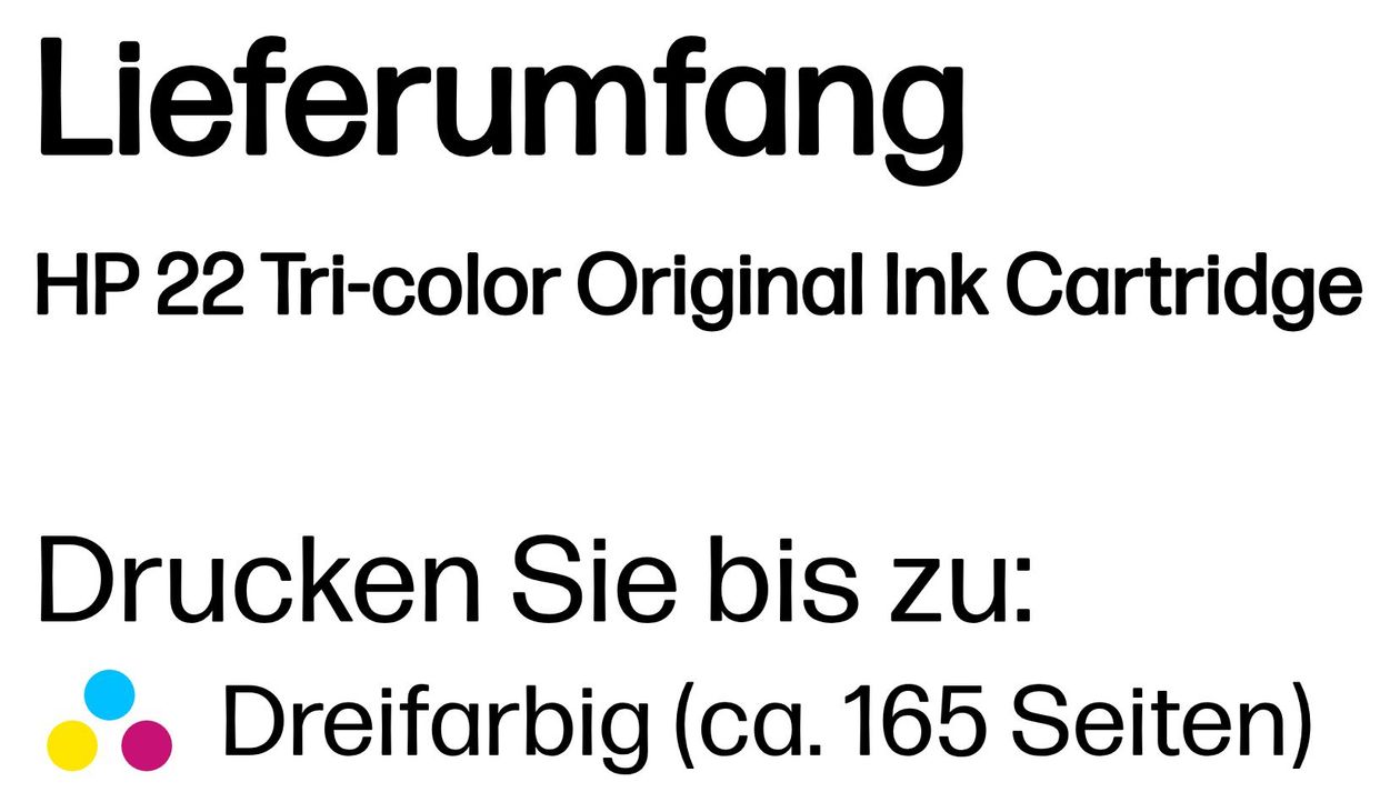 Nr.22 Druckerpatronen Cyan, Magenta, Gelb 5 ml 