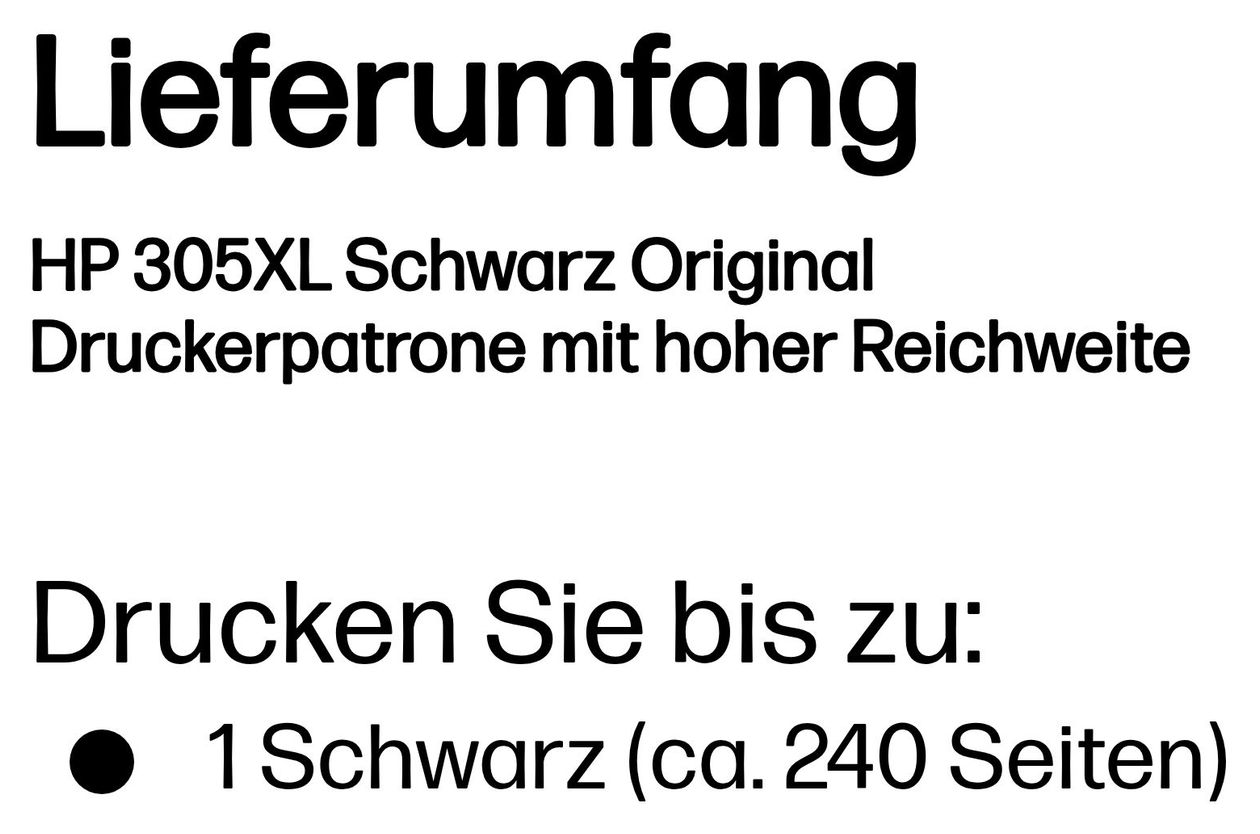 Nr.305XL originale Druckerpatronen Schwarz 4 ml 240 Seiten 