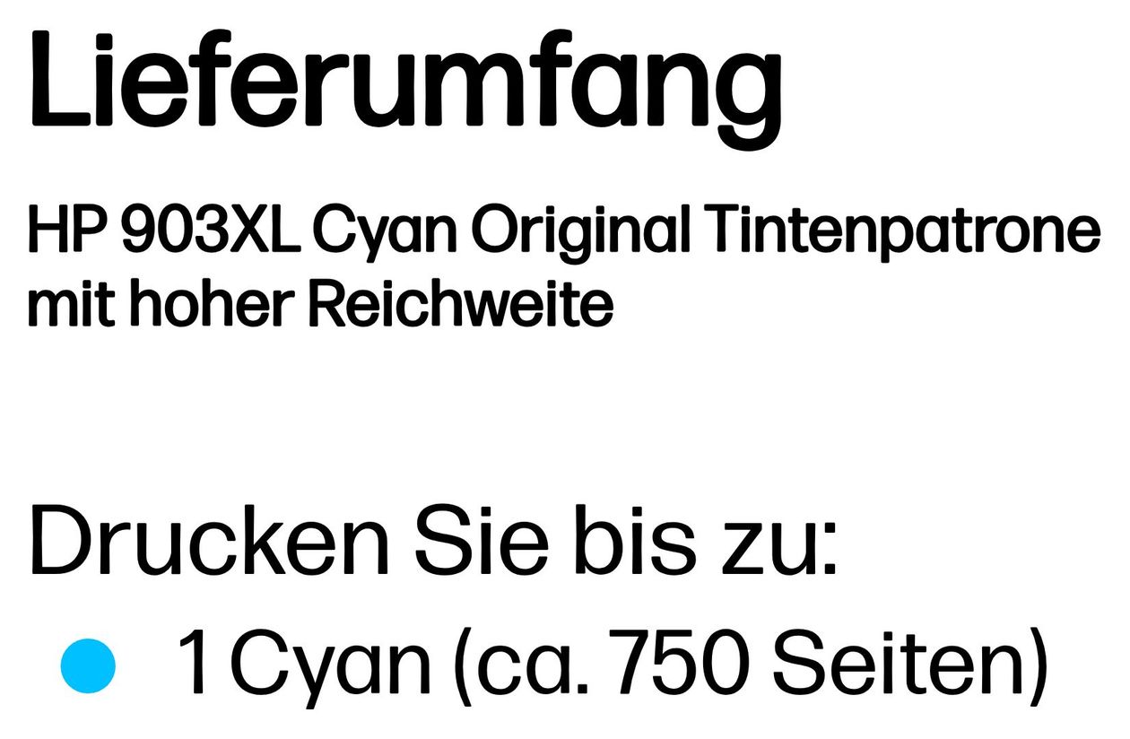 Nr.903XL Druckerpatronen Cyan 8,5 ml 