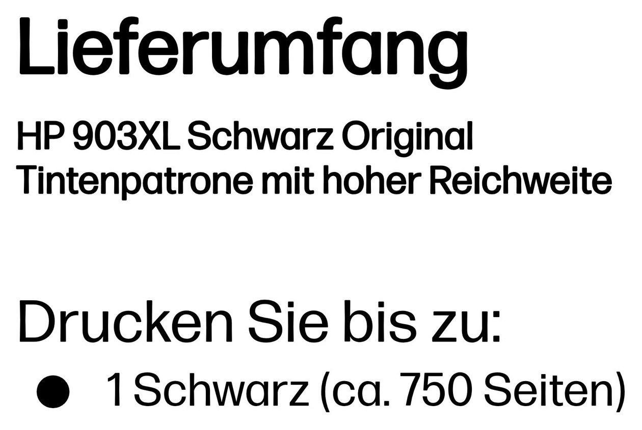 Nr.903XL Druckerpatronen Schwarz 20 ml 750 Seiten 