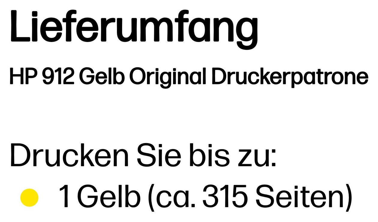 Nr.912 Druckerpatronen Gelb 