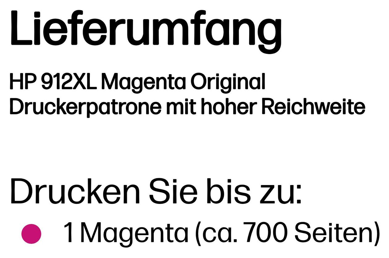 Nr.912XL originale Druckerpatronen Magenta 9 ml 