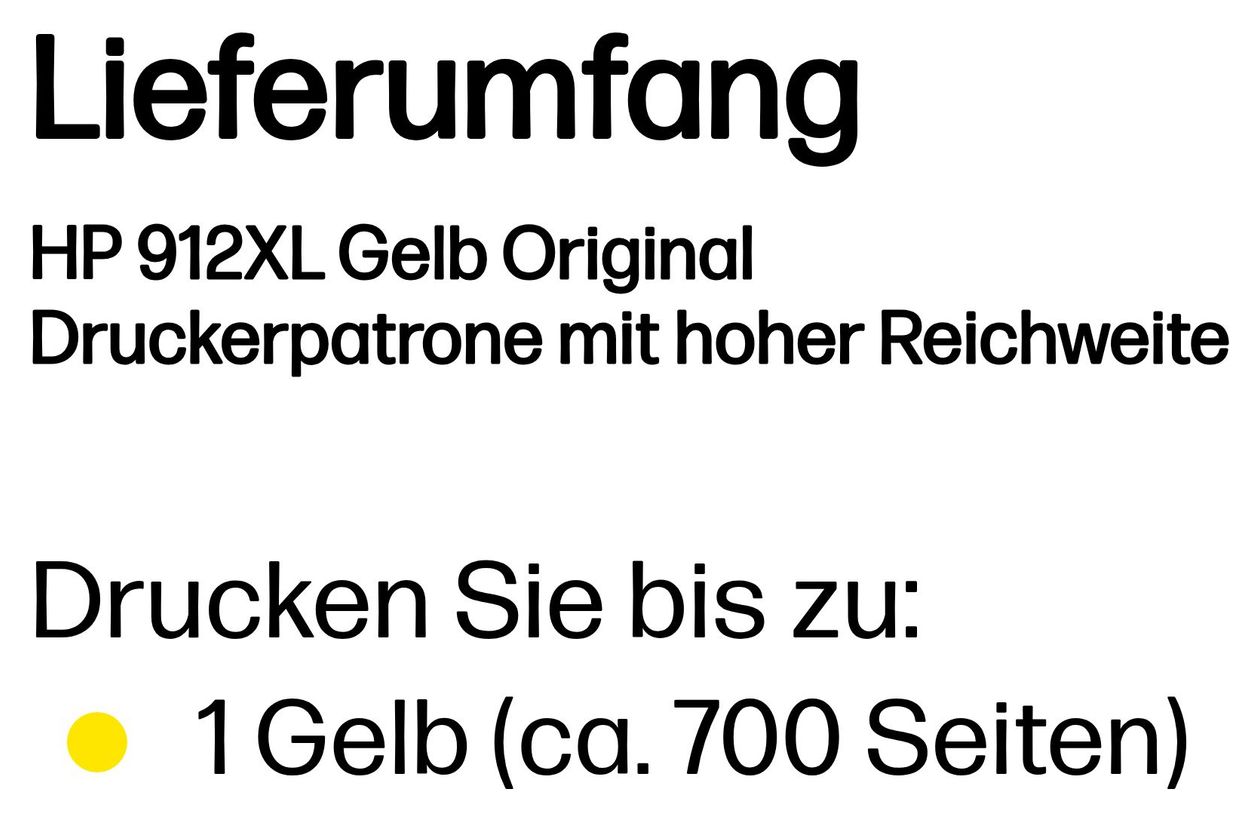 Nr.912XL originale Druckerpatronen Gelb 8,5 ml 