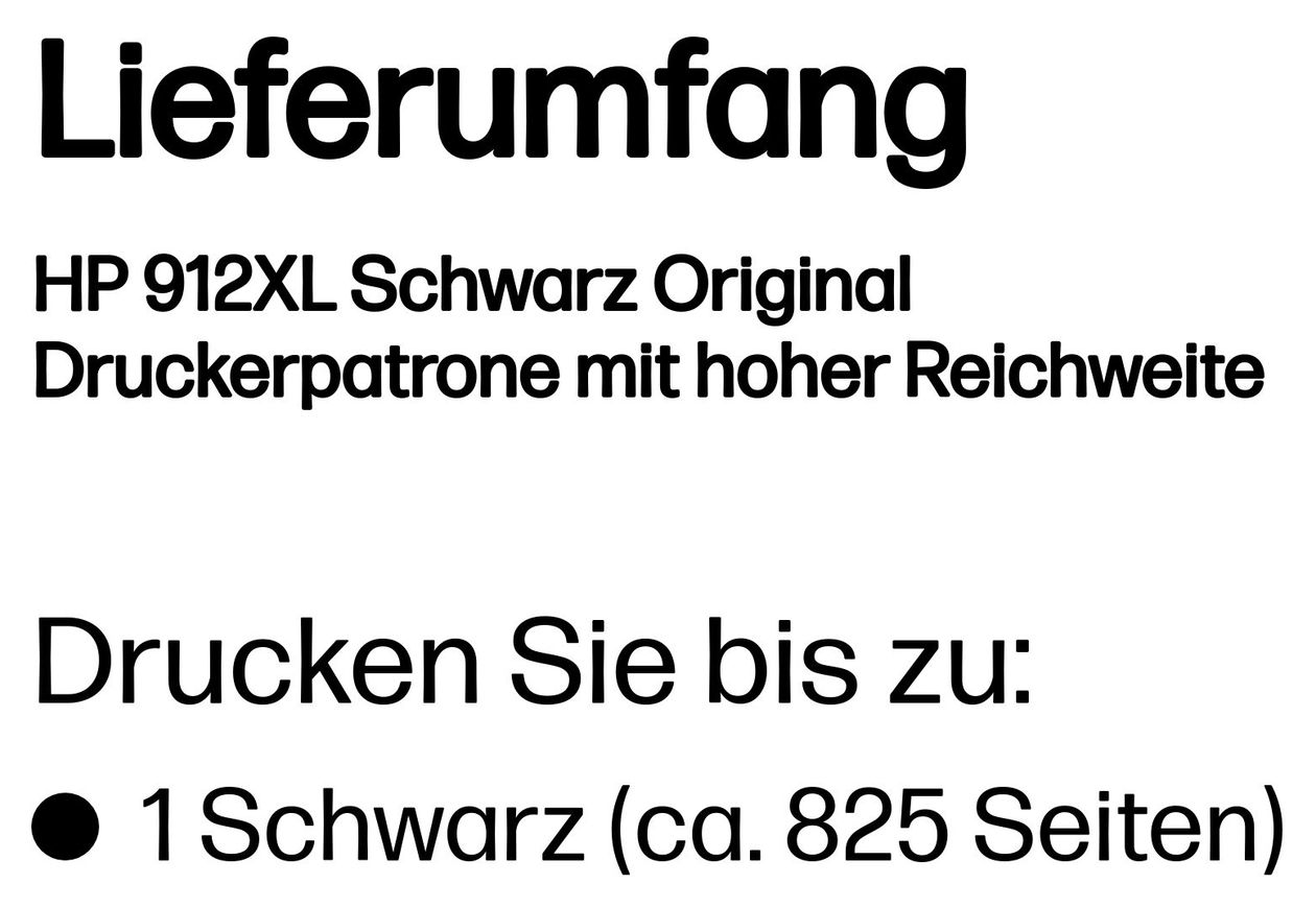 Nr.912XL originale Druckerpatronen Schwarz 18 ml 720 Seiten 