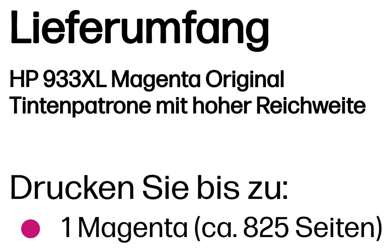 Nr.933XL Druckerpatronen Magenta 