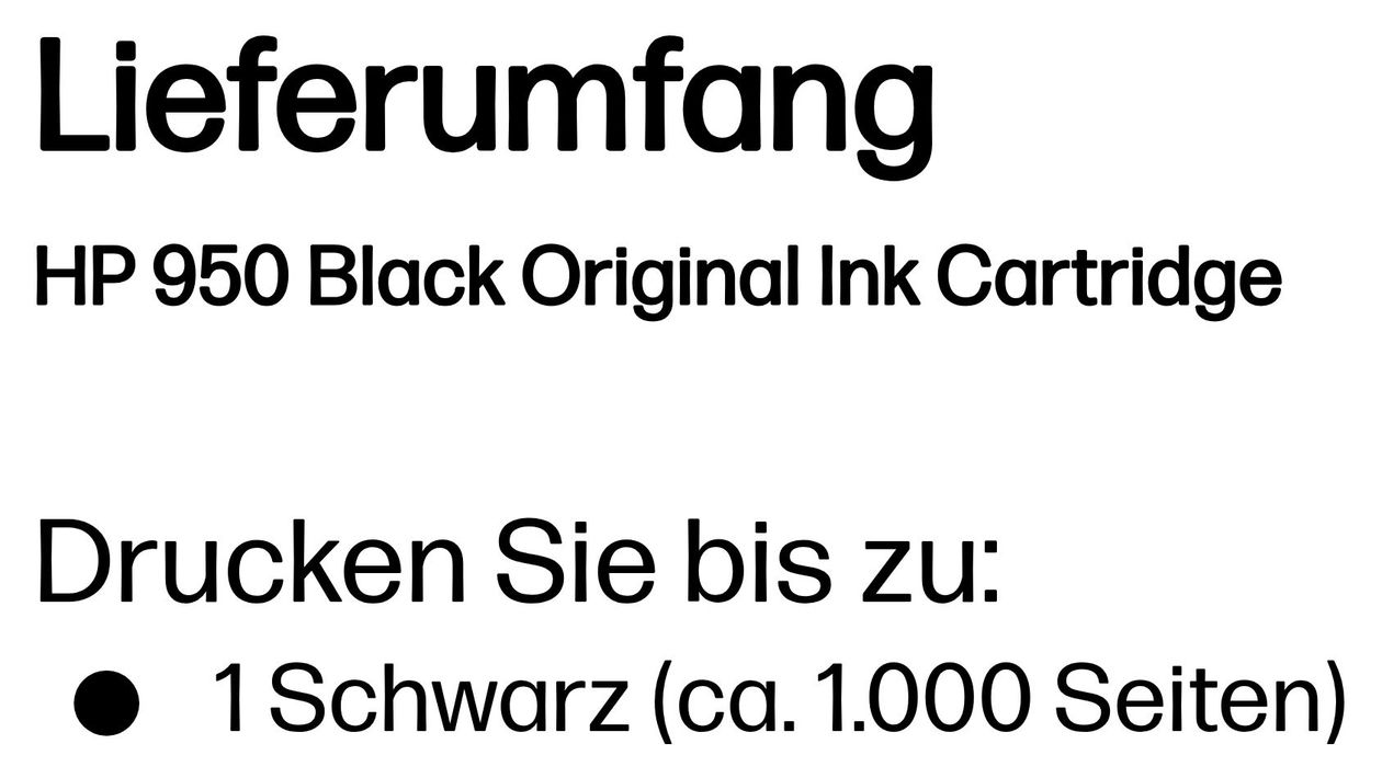 Nr.950 Druckerpatronen Schwarz 1000 Seiten 