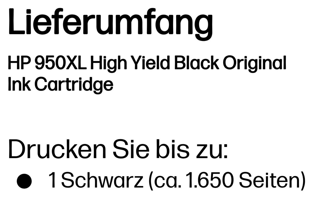 Nr.950XL Druckerpatronen Schwarz 53 ml 1650 Seiten 