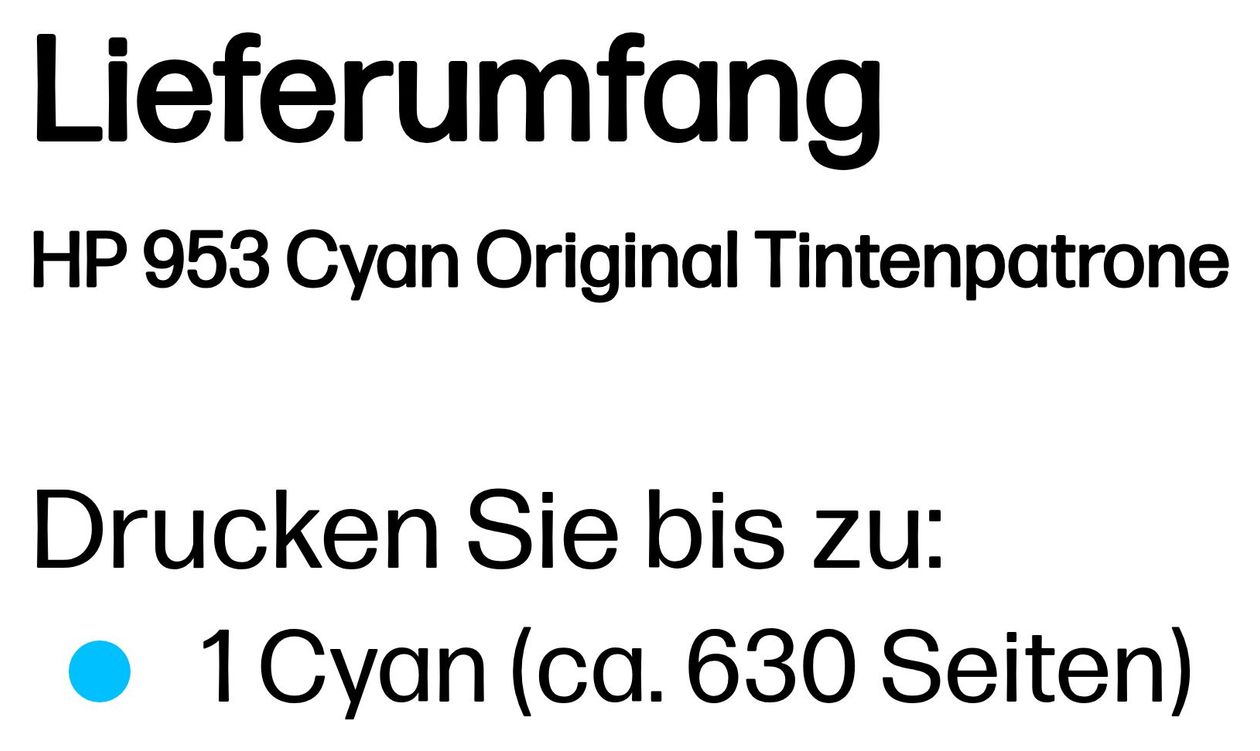 Nr.953 Druckerpatronen Cyan 9 ml 